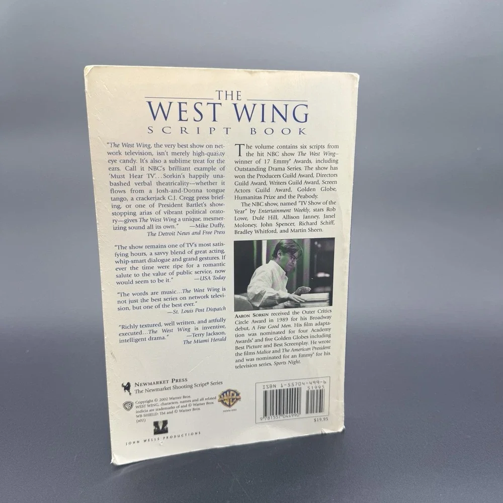 The‎ West Wing Script Book Aaron Sorkin 2002 1st Edition Paperback TV Scripts